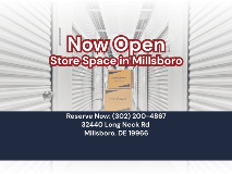now open store space in Millsboro, DE