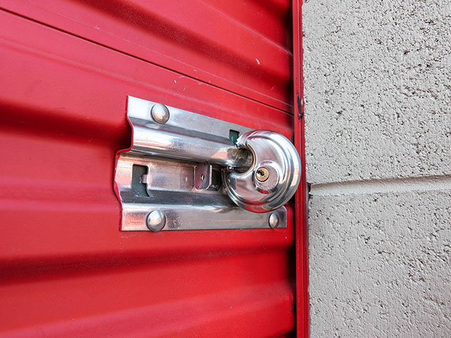 lock on a storage unit