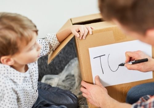 ornaments in labeled box