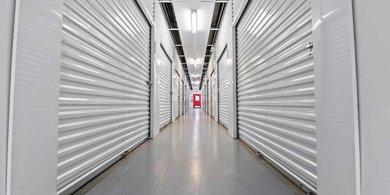 Hallway of storage units