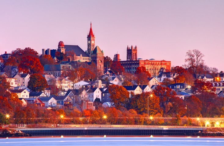 Fall river city skyline