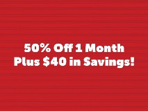 Offer: 50% off for 1 month, plus $40 in savings, includes Free Lock and 30 days of Tenant Protection Coverage.